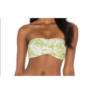 Faithfull the Brand Green Tie Dye Bandeau Bikini Swim Top Size Large